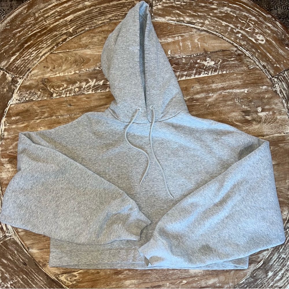Alo Yoga Grey Cropped Hoodie